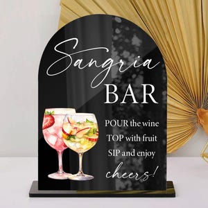 Minimalist Sangria Bar Acrylic Sign, Modern Sangria Station, Simple Watercolor Sangria Sign