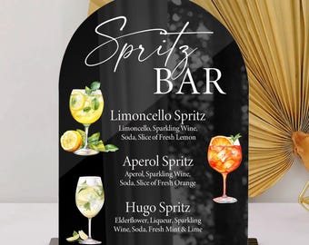 Spritz Bar Sign, Aperol Spritz Sign, Limoncello Spritz, Hugo Spritz, Wedding Bar Sign, Cocktail Menu Acrylic Sign, Love at First Spritz