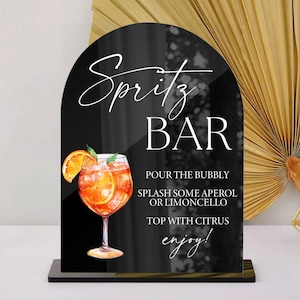 Aperol Spritz Bar Schild, Spritz Bar Schild, Aperol Spritz Cocktail Schild, Signature Drink Bar Menü, Hochzeitsbar Schild, Bogen Acryl