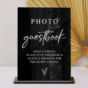 Photo Guest Book Sign, Please Sign Our Guest Book, Custom Photo Booth Signage, Polaroid Wedding Sign, Leave a Photo, Snap It Sign It