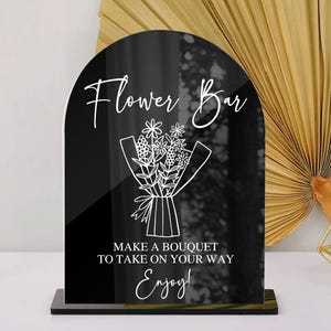 Flower Bar Sign, Wildflower Bloom Bar Sign, Bridal Shower Flower Bar, Bouquet Bar Sign, Floral Baby Shower, Make a Bouquet Sign, Acrylic