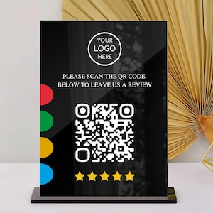Personalisiertes Geschäft Hinterlassen Sie eine Bewertung, Google-Rezension, benutzerdefinierter QR-Code, Acrylanzeige, kleine Unternehmen, Schönheit, Spa, Salon, Restaurant, Büro