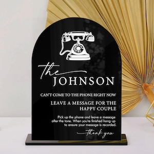 Acrylic Audio Guestbook Sign, Telephone Guestbook Sign, Wedding Guestbook Alternative, Voicemail Guestbook, Phone Message Guestbook Sign
