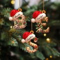 Personalized Gingerbread Letter Ornament, Custom Initial Christmas Decoration, Stocking Name Tags, Family Holiday Keepsake Ornaments