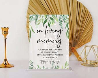 In Loving Memory Wedding Sign, Forever in Our Hearts Sign, Modern Minimalist Wedding Memorial Sign, Memory Table Sign, Today and Always
