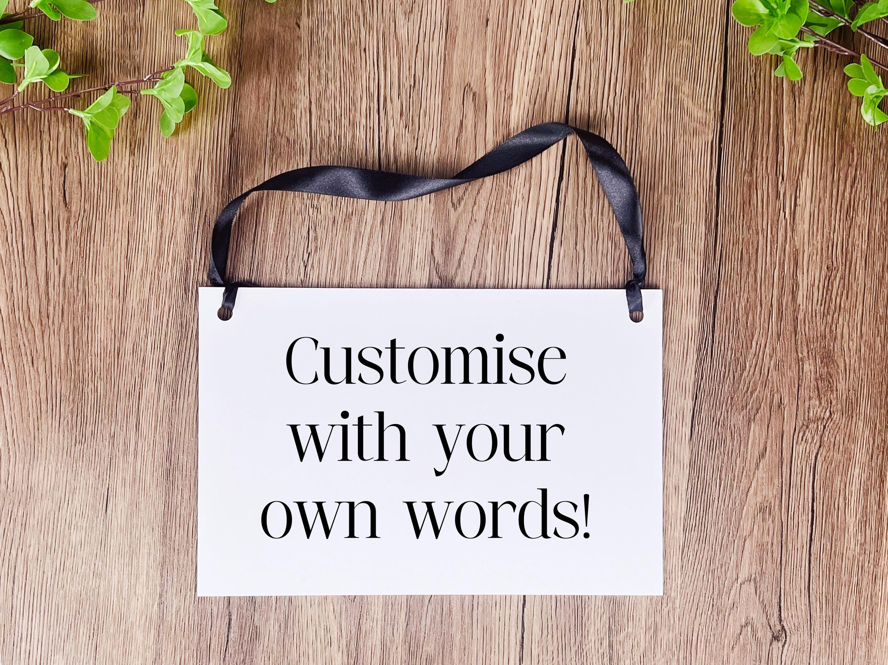 Hanging Acrylic Sign With Ribbon, Custom Small Business Sign With Your ...