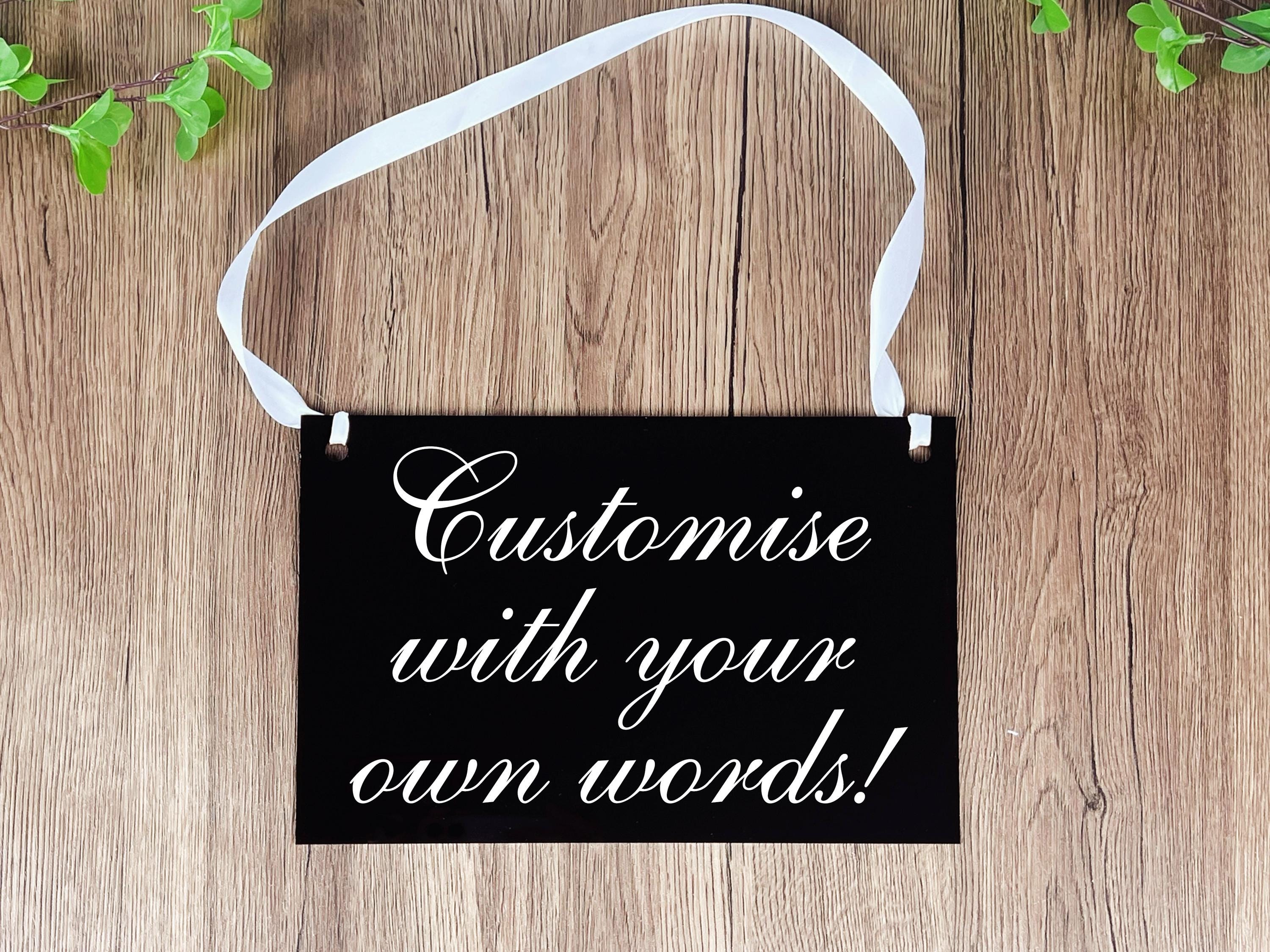 Hanging Acrylic Sign With Ribbon, Custom Small Business Sign With Your ...