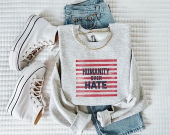 Resist Crewneck Sweatshirt, protest shirt, anti trump resistance, pro immigration shir, liberal leftist shirt, equality social justice, gift