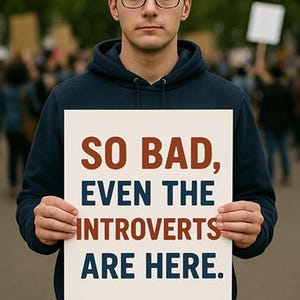 Protest Sign, Democracy Protest Sign for Introverts, Resist Trump, Anti Trump Sign, Digital Download Printable Poster, No Kings Rally image 8