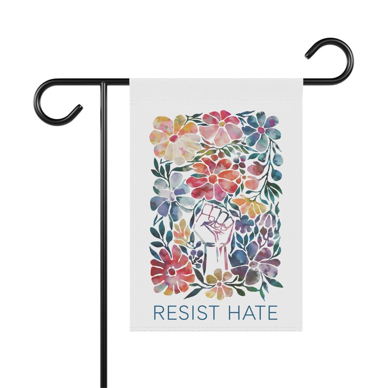 Resist Hate Garden Flag, Anti Trump Flag, Resistance Yard Sign, Anti Trump Yard Sign, Liberal Sign, Protest Yard Sign, *Pole Not Included image 9