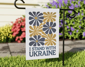 Solidarity Garden Flag for Ukraine: Spread love and support with this powerful anti-hate flag, Stand with Ukraine Flag, Support Ukraine Sign
