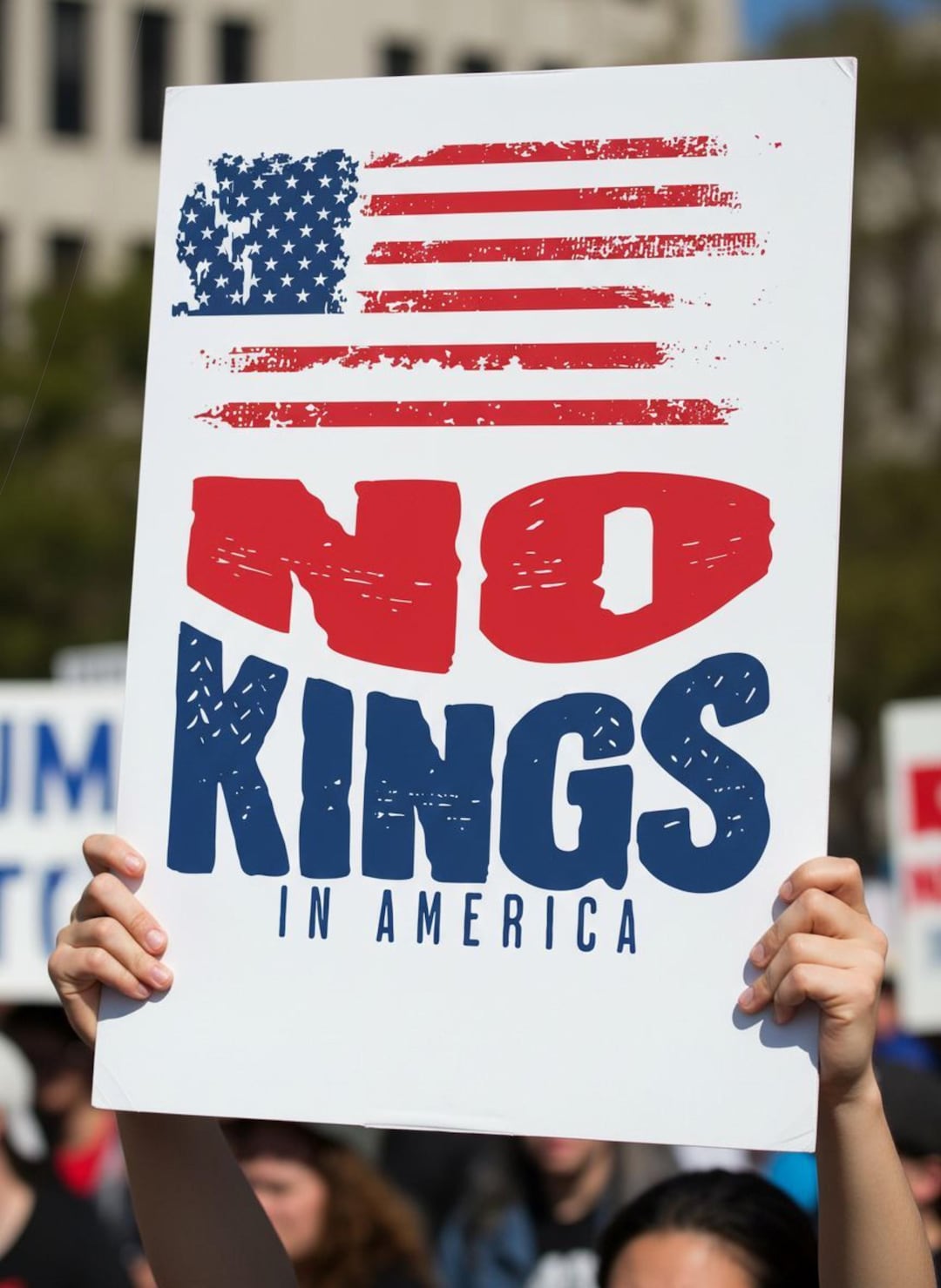 No Kings Protest Sign Printable PDF, Democracy Protest Sign, Anti Trump ...