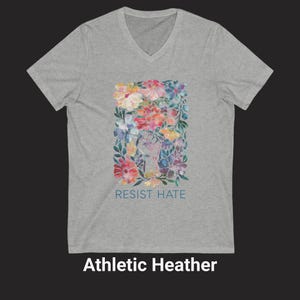 Resist Hate V-Neck Shirt for Protest Wear Clothing Justice Movement Peace Tee for Rally Wear Shirt Civil Rights Clothing Liberal TShirtful Bild 5