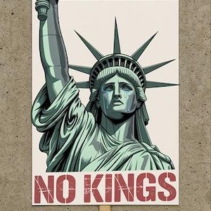 Cartel de protesta "No Kings", protesta por la democracia, protesta contra Trump, cartel anti-Trump, cartel de protesta de descarga digital, póster imprimible, anti-Maga