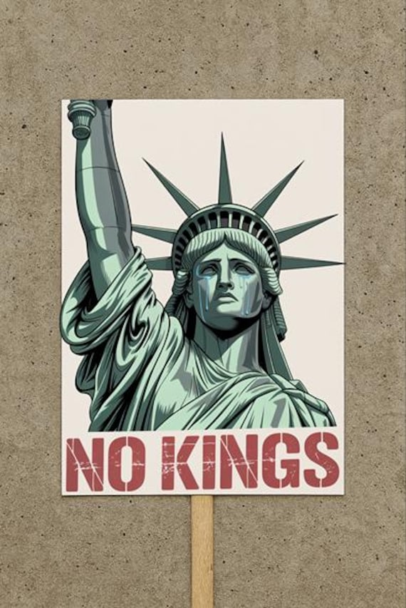 No Kings Protest Sign, Democracy Protest, Resist Trump Protest, Anti Trump Sign, Digital Download Protest Sign, Printable Poster, Anti Maga