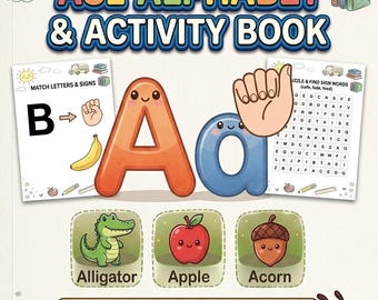 子供向けASLアルファベットアクティビティブック｜幼児向け手話学習ワークブック（PDF印刷可能）