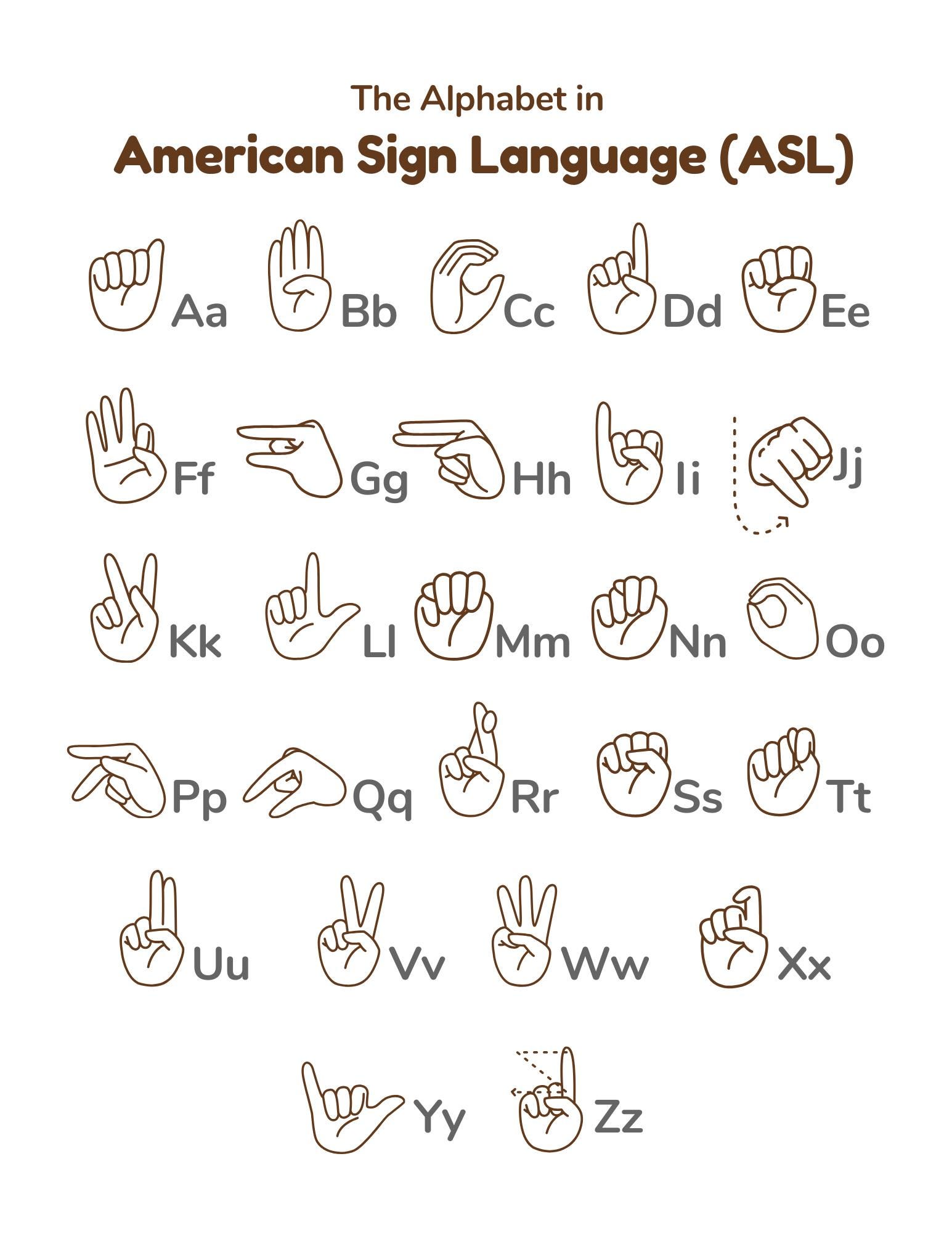 ASL Word Search Puzzle Printable PDF, Sign Language Learning Gift