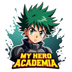 My Hero Academia Anime Art | Digital Character Art | Printable PNG & JPG File | Hero Deku Design for Fans | Digital Download | Anime Lover