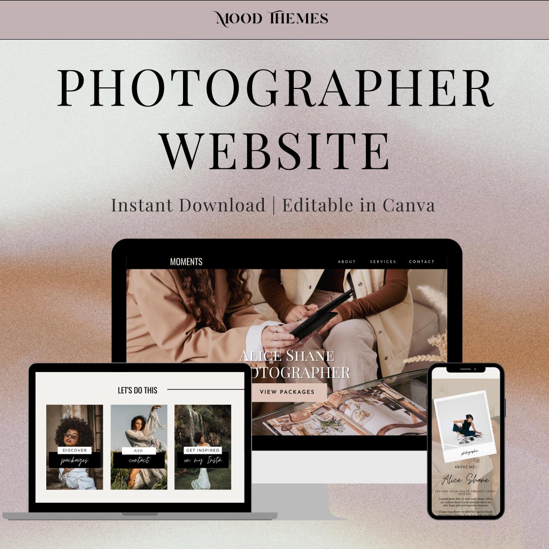 Photography Website Template, Photographer Portfolio Website