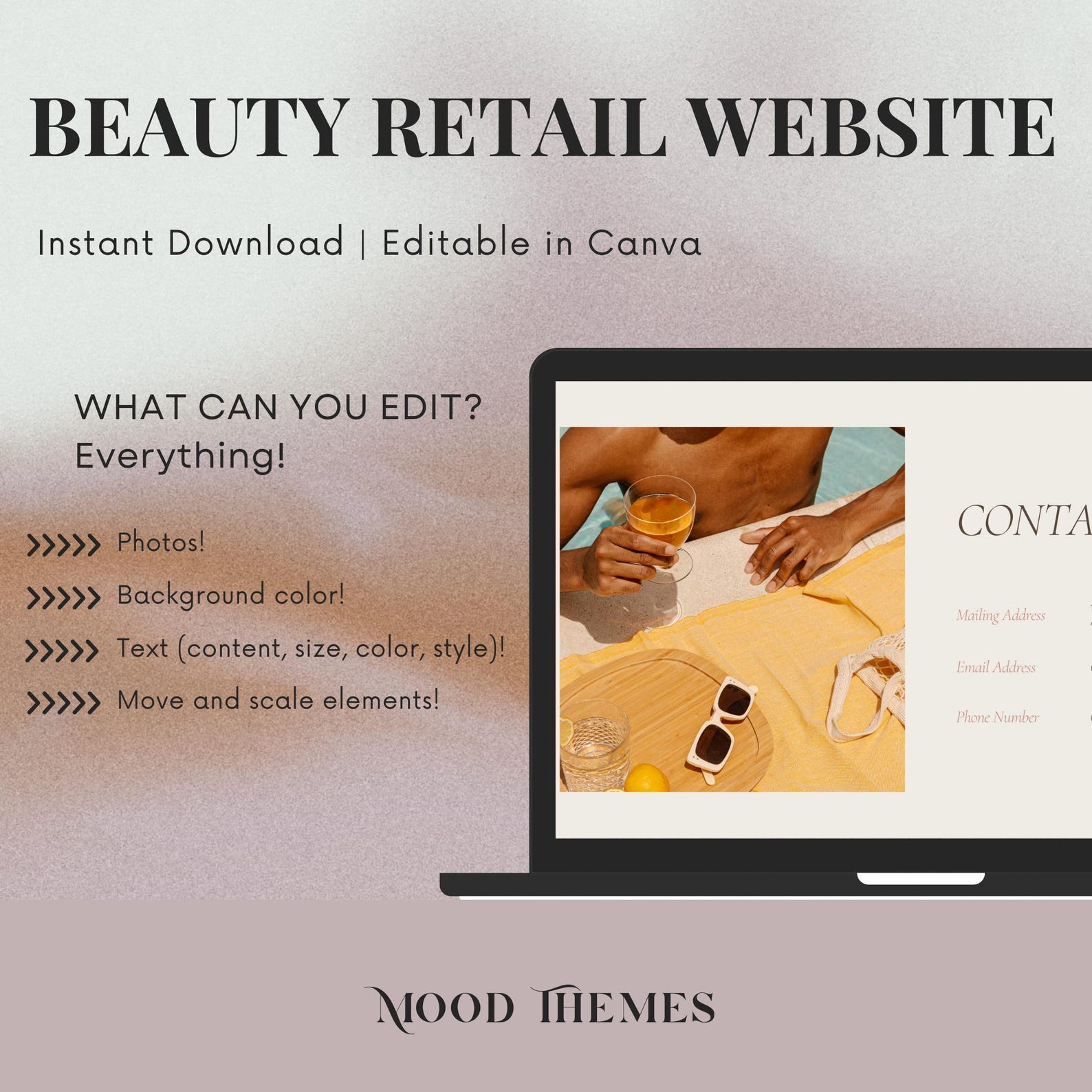 Beauty Retail Website Template, Skincare Website Design, Makeup Brand