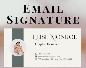Editable Email Signature Template, Professional Email Signatures, Canva Email Template, Business Branding Custom Email Footer Digital Design
