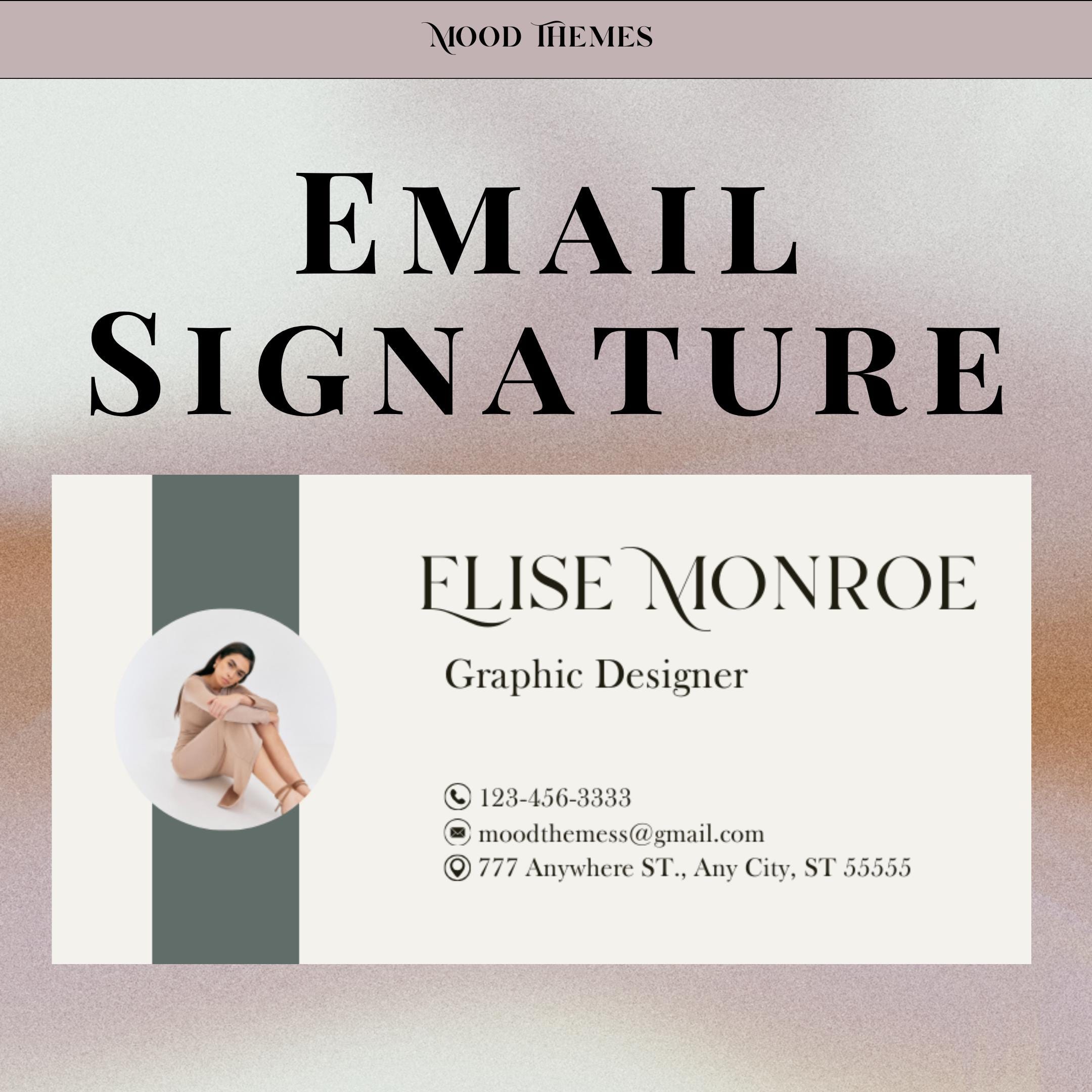 Editable Email Signature Template, Professional Email Signatures, Canva ...