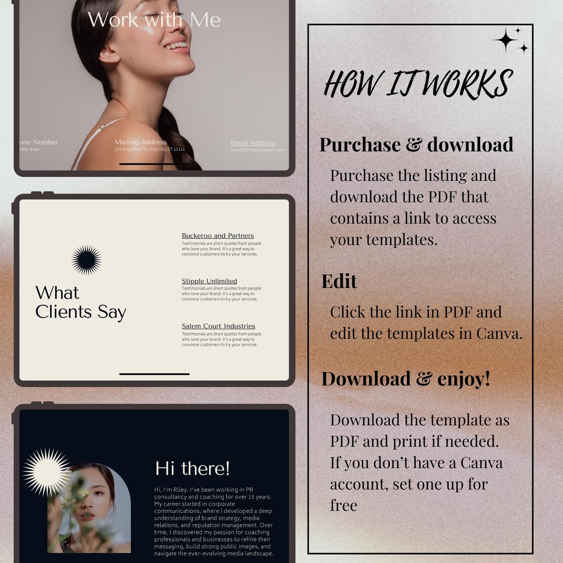 Business Coach Website Template, Coaching Website Design, Canva Website