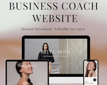 Business Coach Website Template, Coaching Website Design, Canva Website Template, Consultant Website, Entrepreneur Site, Editable Website