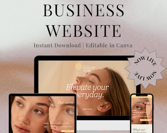 Business Website Template, Small Business Website, Canva Website Design, Entrepreneur Website Template, Professional Editable Site, Branding
