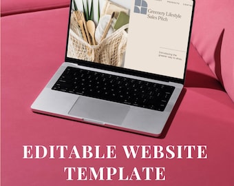 Professionell webbplatsmall för företag, webbplats för småföretag, webbplatsdesign för entreprenörer, webbplatsmall för Canva, redigerbar webbplats, varumärkesbyggande