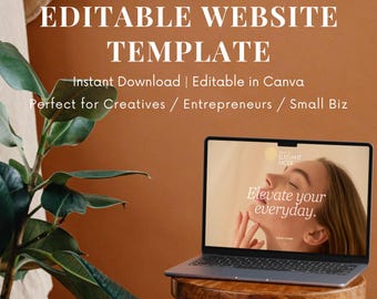 Canva Business Website Template, Small Business Website, Entrepreneur Website Design, Professional Website Editable Canva Site Branding Site