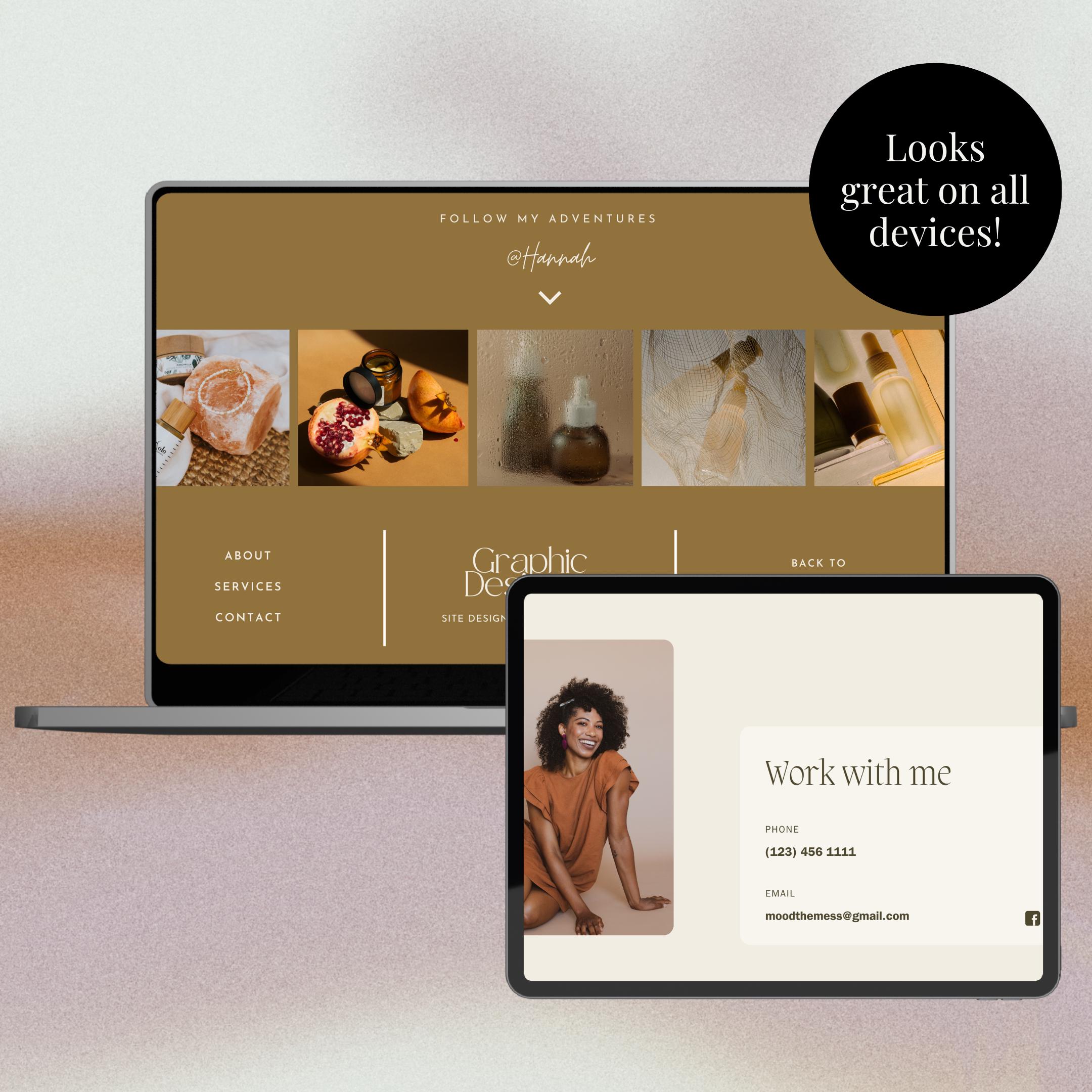 Freelance Portfolio Website Template, Personal Brand Website, Canva ...