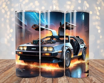 Back To The Future Movie Tumbler Wrap | 20 oz Sublimation PNG | Classic Movie Tumbler Design | Instant Digital Download