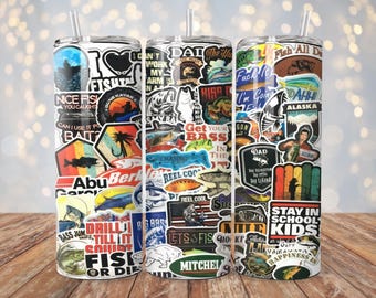 Fishing Tumbler Wrap | 20 oz Sublimation PNG | Fisherman Tumbler Design | Instant Digital Download