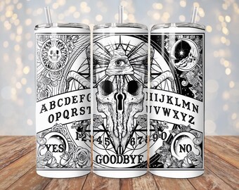 Ouija Tumbler Wrap PNG | 20 oz Sublimation Design | Occult Tumbler | Digital Download