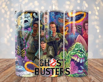 Ghostbusters Tumbler Wrap | 20 oz Sublimation PNG | Classic Movie Tumbler Design | Instant Digital Download