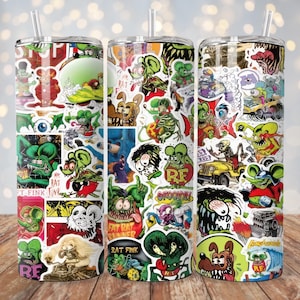 Rat Fink Tumbler Wrap | 20 oz Sublimation PNG | Hot Rod Gear Head Vintage Tumbler Design | Instant Digital Download