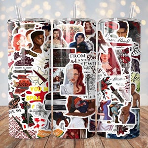 Blood and Ash Tumbler Wrap | 20 oz Sublimation PNG | Book Series-Inspired Design | Instant Digital Download