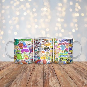 90s 1990s Throwback Mug Wrap | 11 oz Sublimation PNG | 90s Nostalgia Mug Design | Instant Digital Download