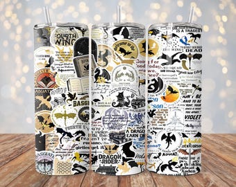 Fourth Wing Empyrean Tumbler Wrap | 20 oz Sublimation PNG | Book Series Tumbler Design | Instant Digital Download