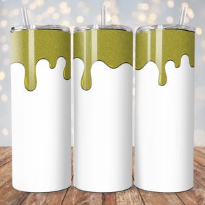 Color Drip Template Tumbler Wrap Gold | 20 oz Sublimation PNG | Seamless Tumbler Design | Instant Digital Download