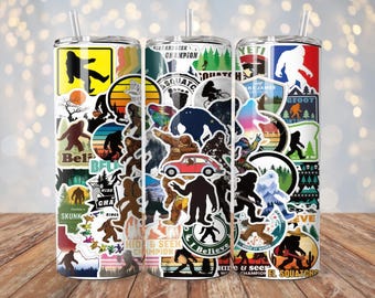 Bigfoot Sasquatch Tumbler Wrap | 20 oz Sublimation PNG | Cryptid Legendary Tumbler Design | Instant Digital Download