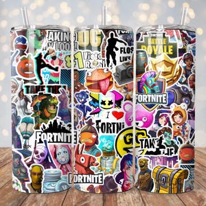 Video Game Battle Royale Tumbler Wrap | 20 oz Sublimation PNG | Video Gamer Tumbler Design | Instant Digital Download