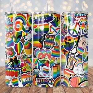 Gay Pride Tumbler Wrap | 20 oz Sublimation PNG | Tumbler Design | Instant Digital Download