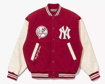 90's NY YANKEES Baseball Jacket USA製 NY Yankees 90s Athletic Jacket Navy Blue Satin Bomber