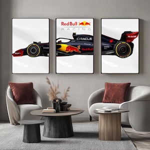 Set of 3 Red Bull F1 poster, Oracle Red Bull Racing RB20 Car Digital Artwork Wall Poster, Lego Technic Compatible, F1 digital Print