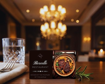 Editable Restaurant Business Card Template: Food Theme (Canva Digital Download)
