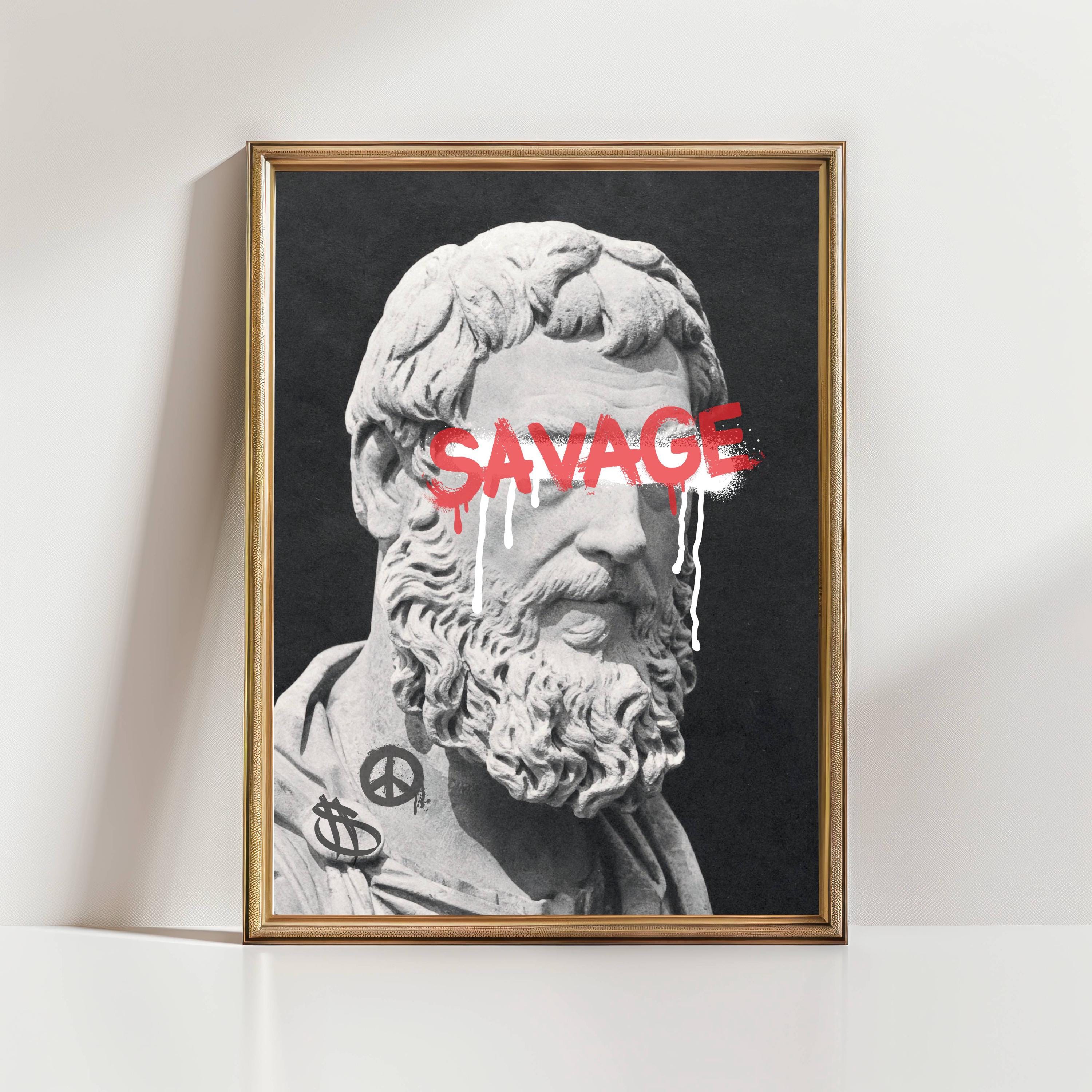 Savage Graffiti Printable Wall Art Altered art prints Maximalist wallart Famous Painting Retro pop art Street Art Print Banksy Style Digital