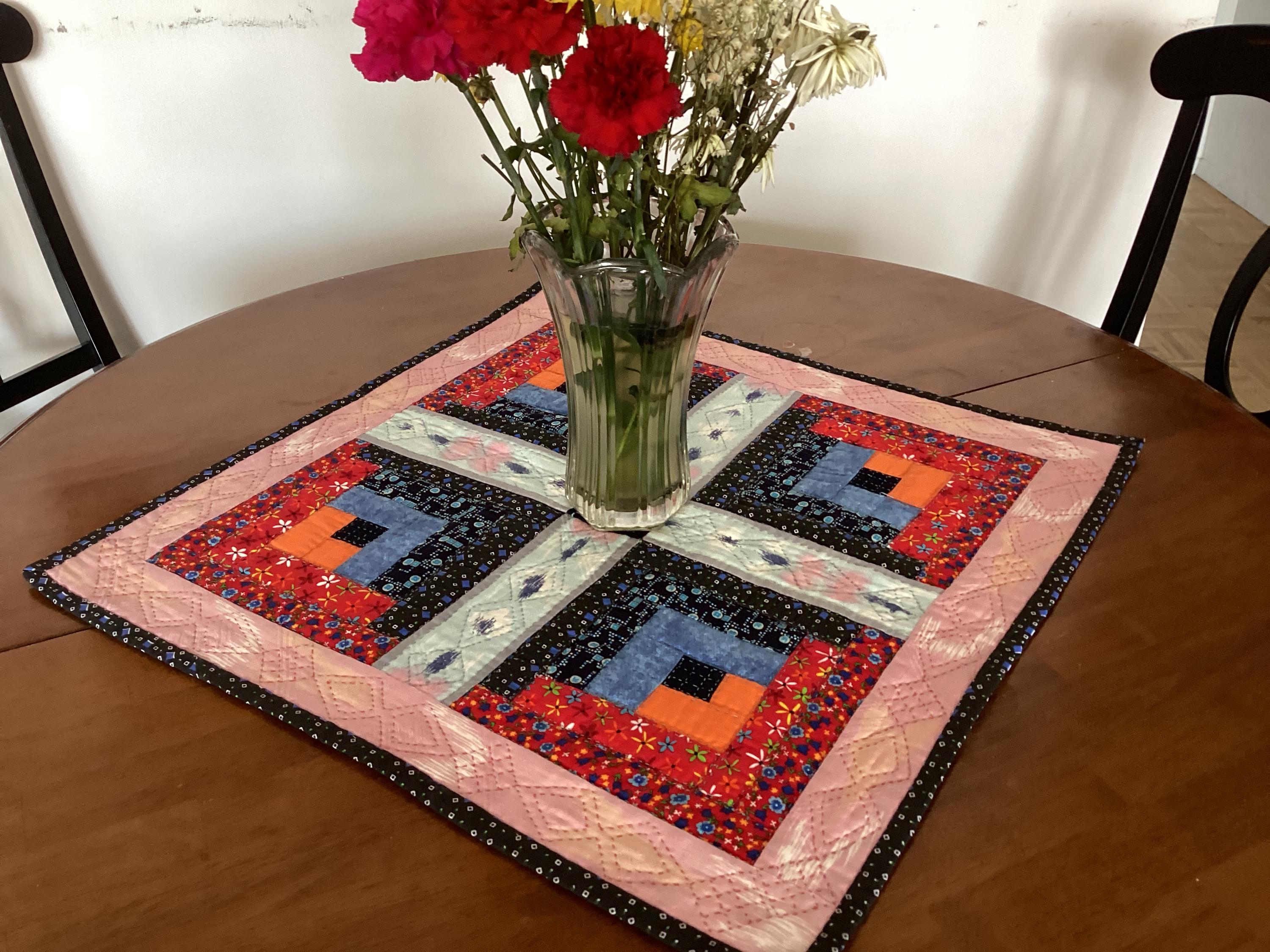Handmade Log Cabin Table Topper Quilted by Hand - Etsy