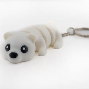 Polar Bear Keychain 3D Printed – Cute & Unique Animal Accessory – Perfect Gift for Animal Lovers
